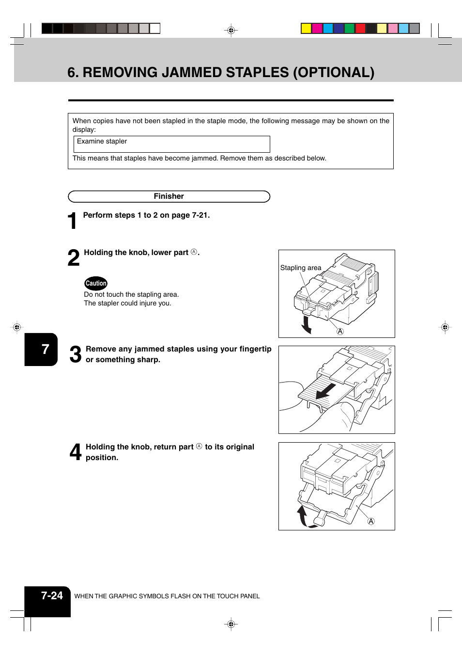 Removing jammed staples (optional) | Panasonic DP-6530 User Manual | Page 152 / 172