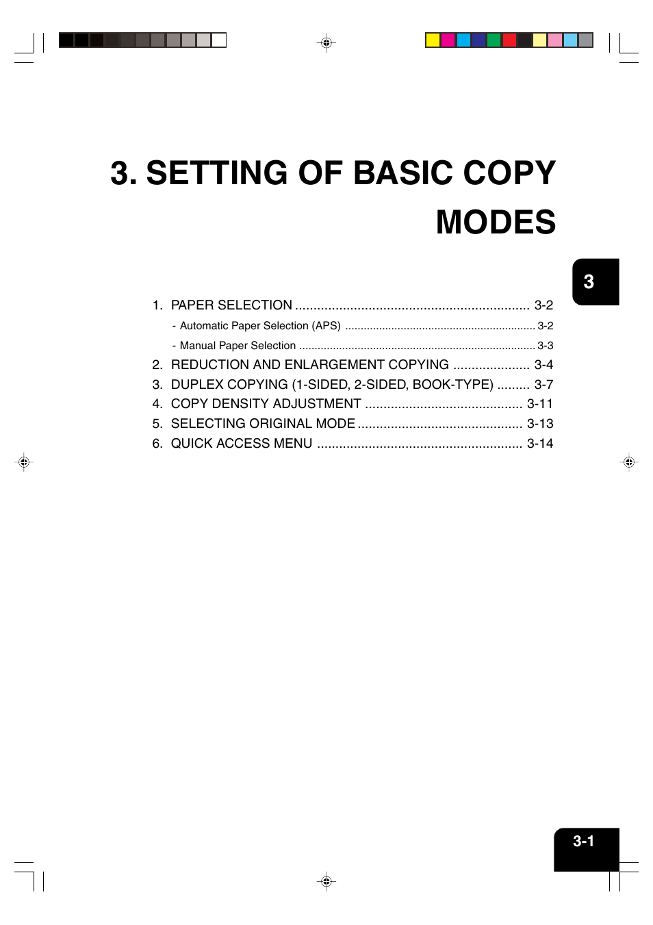 Setting of basic copy modes | Panasonic DP-6530 User Manual | Page 43 / 172