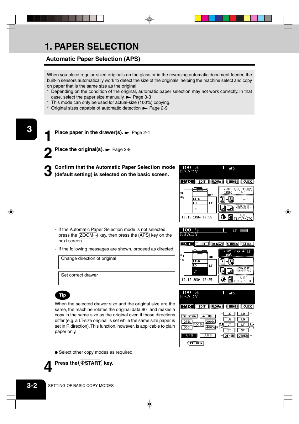 Paper selection | Panasonic DP-6530 User Manual | Page 44 / 172