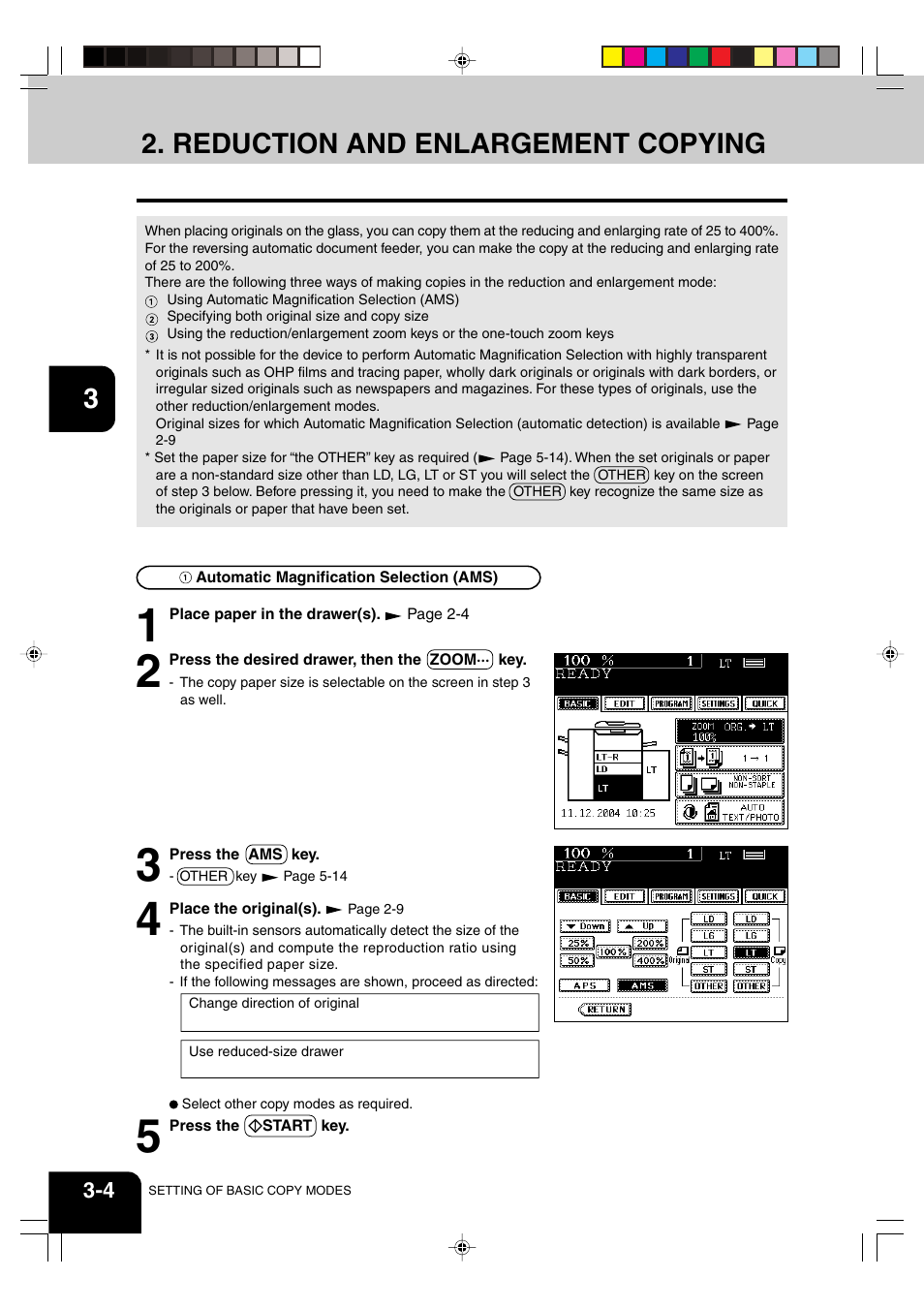 Reduction and enlargement copying | Panasonic DP-6530 User Manual | Page 46 / 172