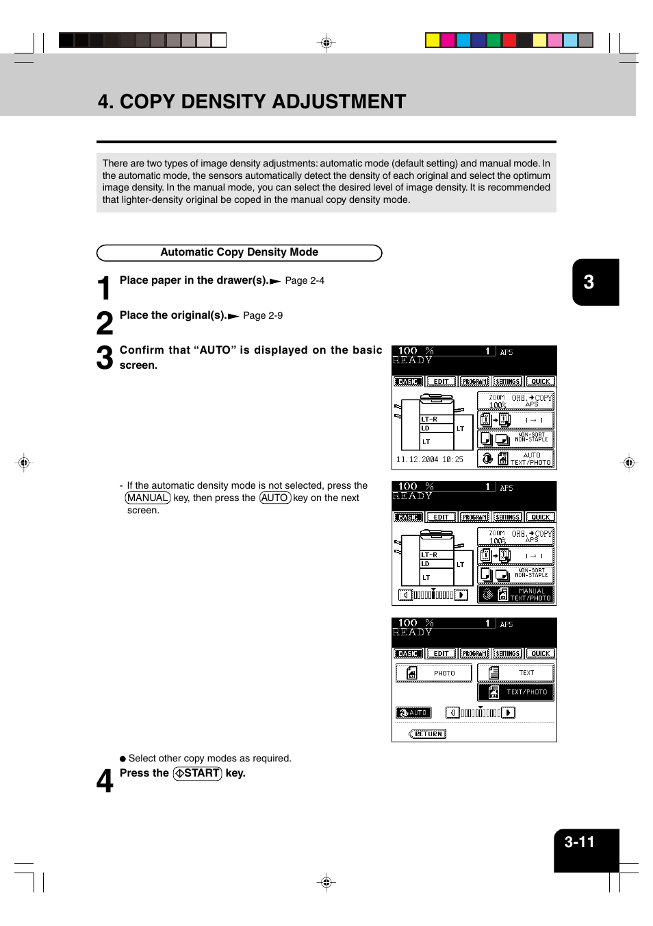 Copy density adjustment | Panasonic DP-6530 User Manual | Page 53 / 172