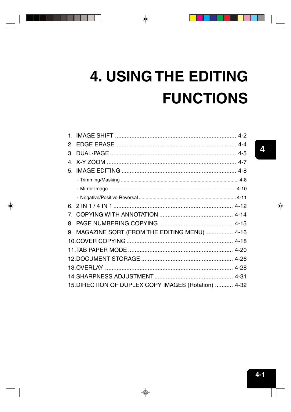 Using the editing functions | Panasonic DP-6530 User Manual | Page 57 / 172