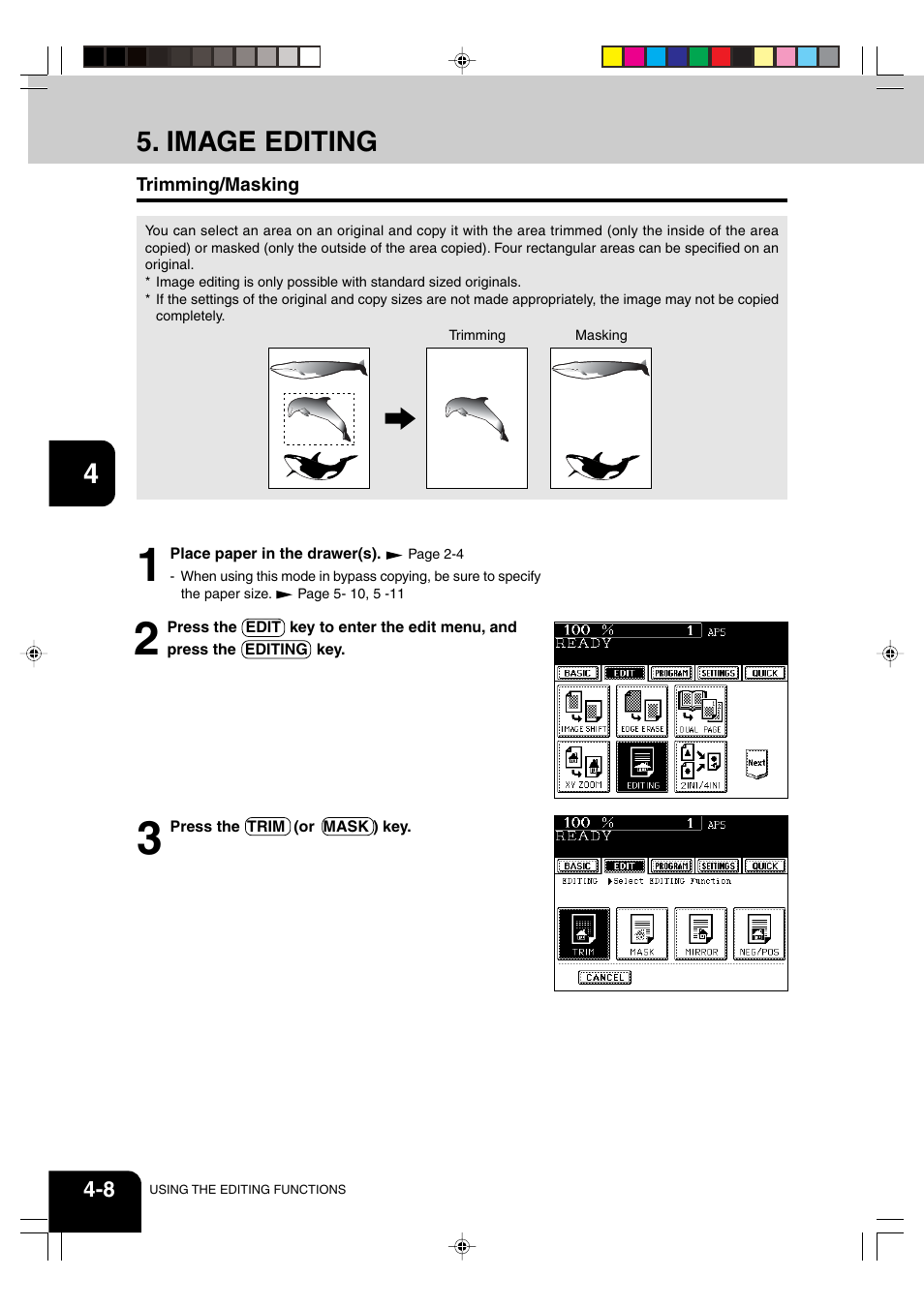Image editing | Panasonic DP-6530 User Manual | Page 64 / 172