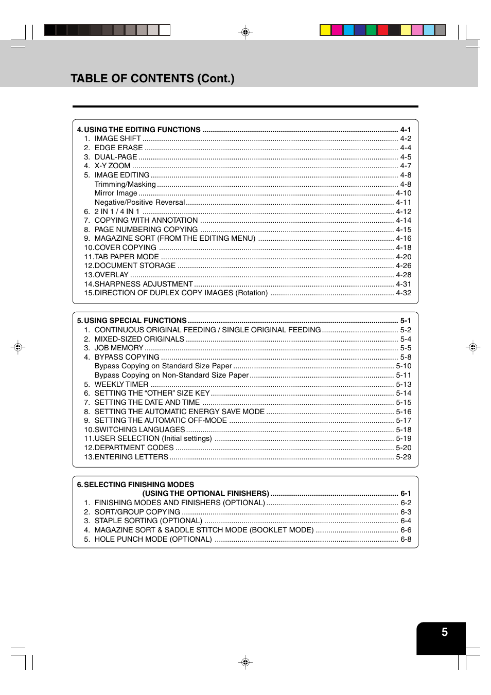 Panasonic DP-6530 User Manual | Page 7 / 172