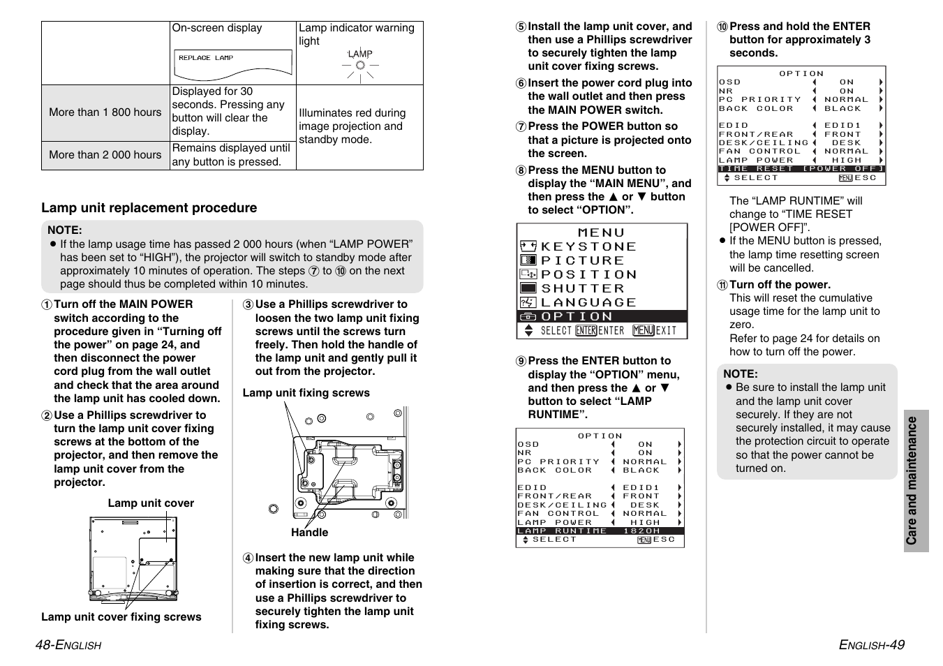 Panasonic PT-AE500U User Manual | Page 25 / 30