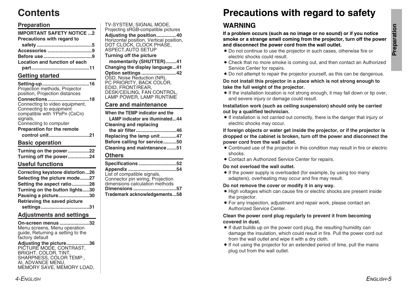 Panasonic PT-AE500U User Manual | Page 3 / 30