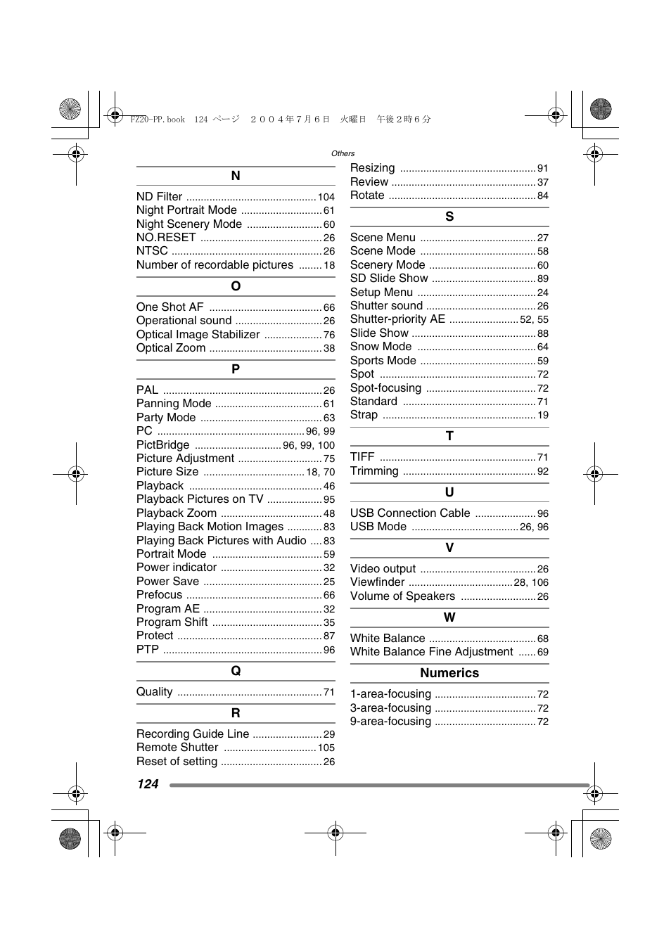 Panasonic DMC-FZ20PP User Manual | Page 124 / 128