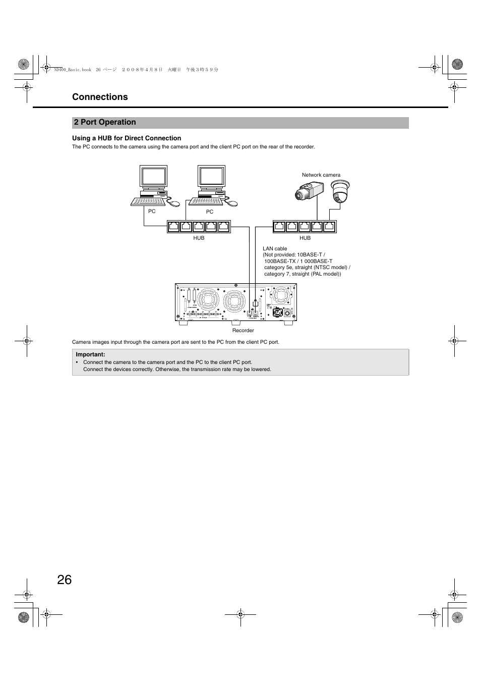 Connections | Panasonic WJ-ND400 User Manual | Page 26 / 60