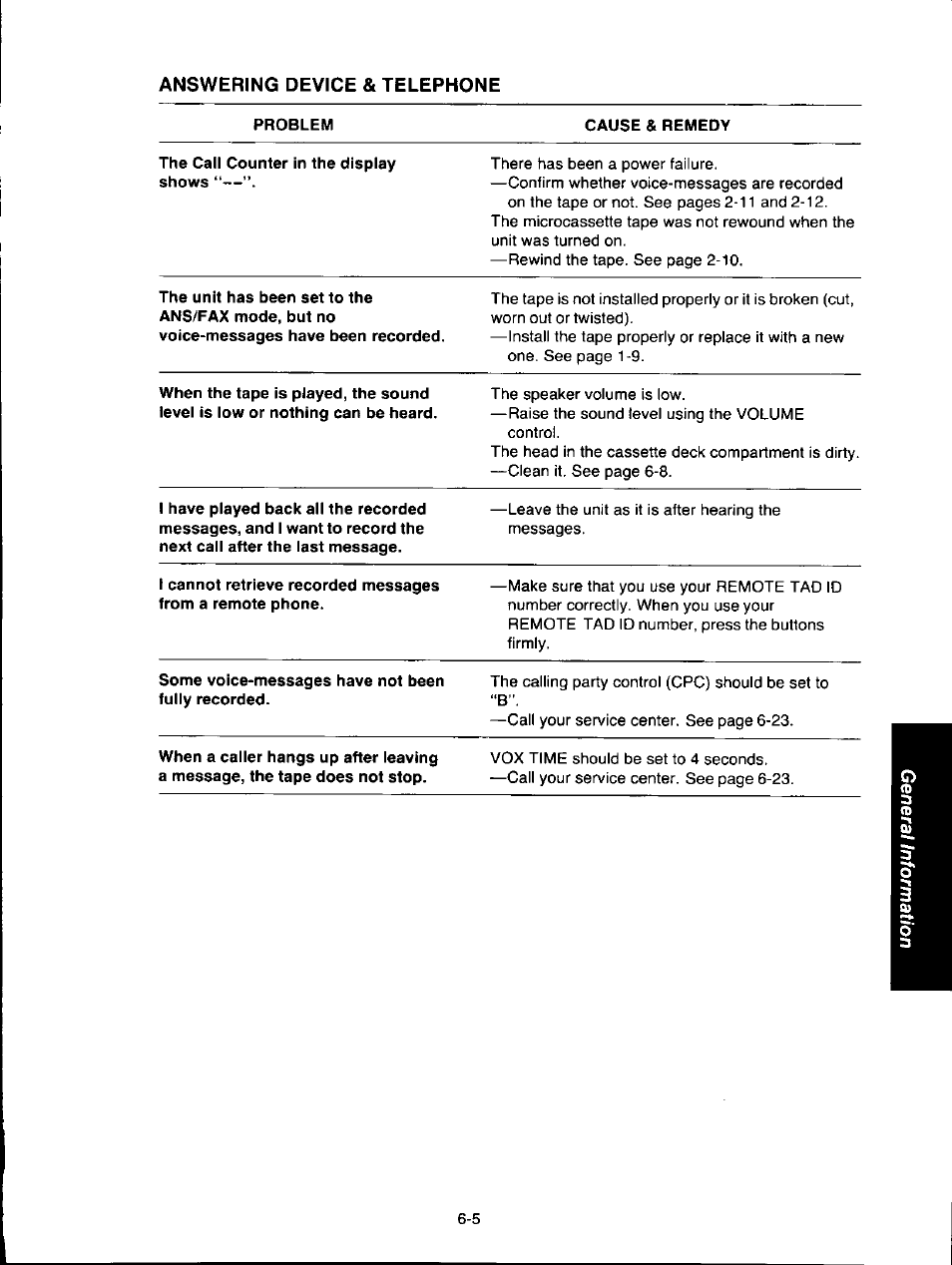 Answering device & telephone | Panasonic KXF150 User Manual | Page 113 / 132