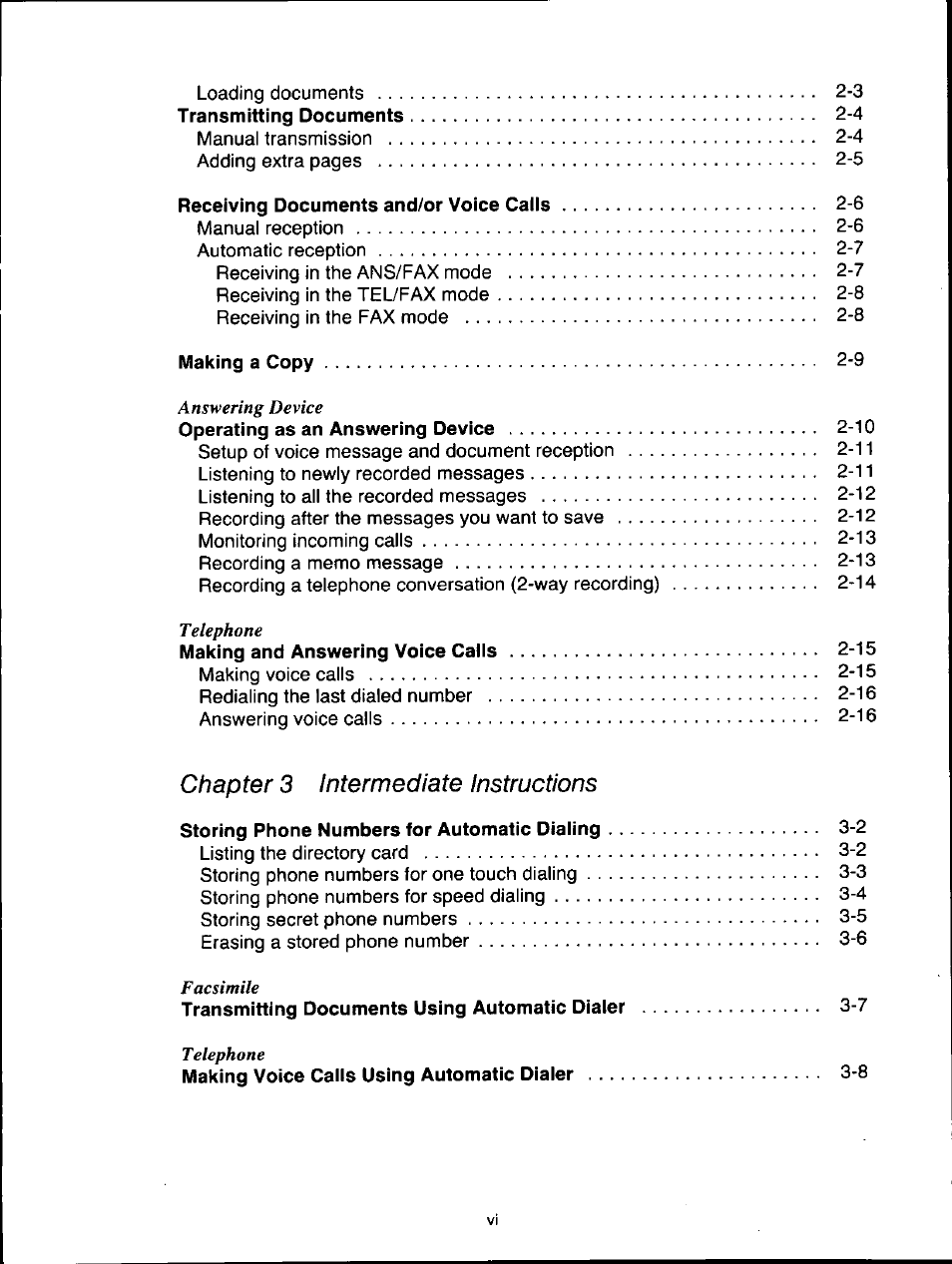Chapter 3 intermediate instructions | Panasonic KXF150 User Manual | Page 6 / 132