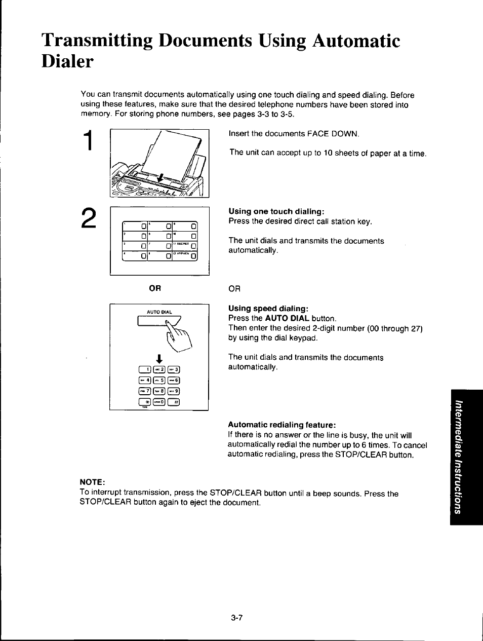 Transmitting documents using automatic dialer, Transmitting documents using automatic dialer -7 | Panasonic KXF150 User Manual | Page 65 / 132