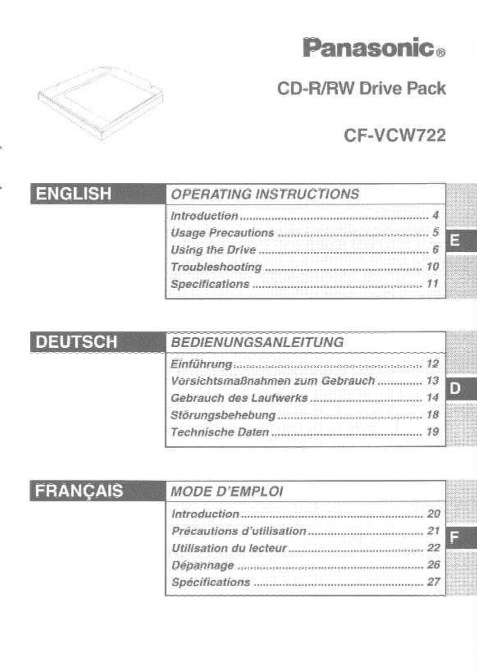 Panasonic CF-VCW722 User Manual | 28 pages