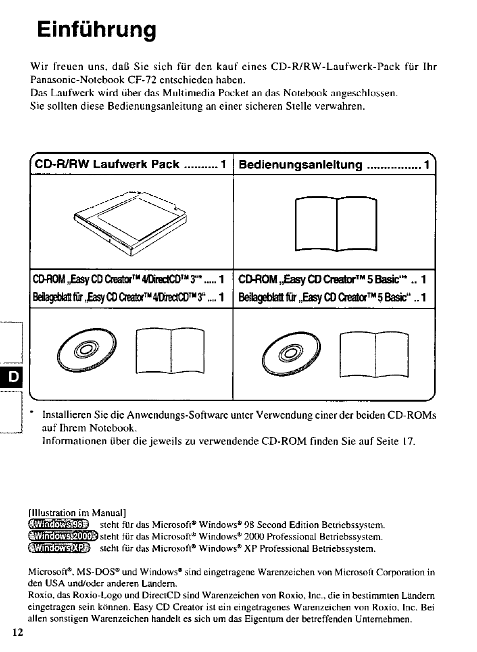 Einführung | Panasonic CF-VCW722 User Manual | Page 12 / 28