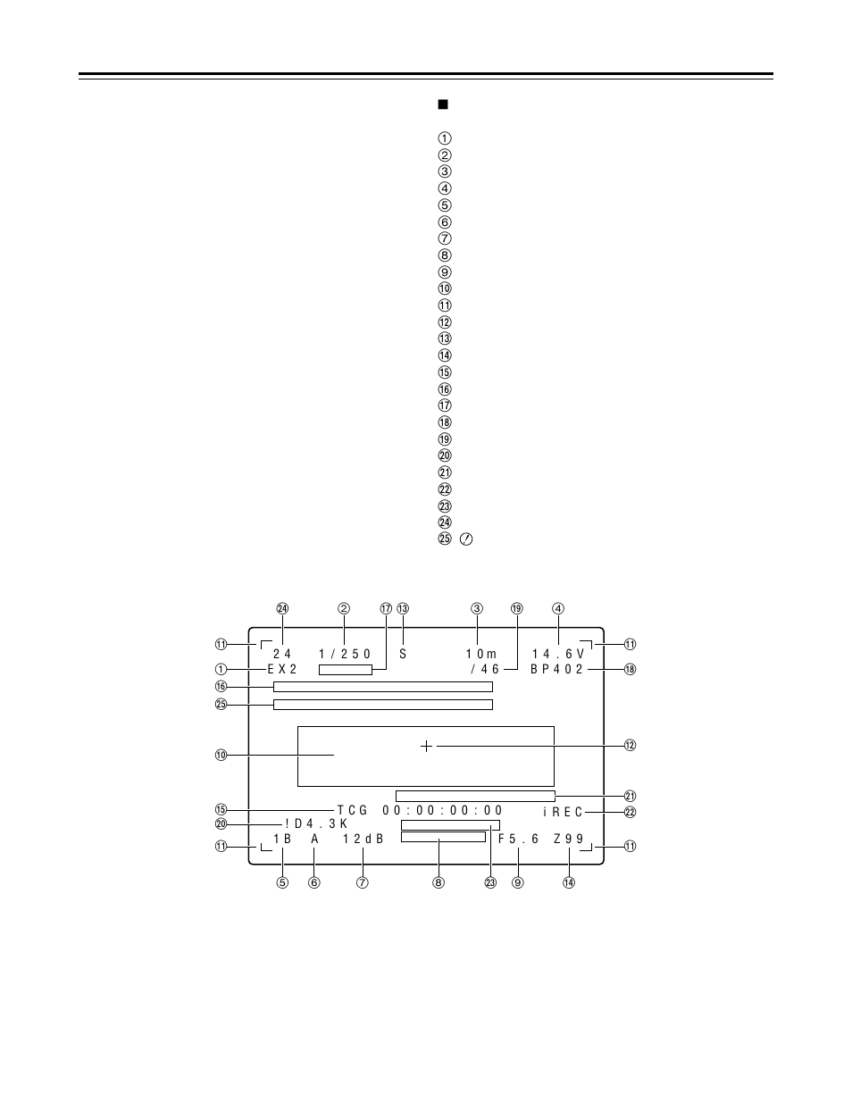 Viewfinder screen status displays | Panasonic AJ-HDC27V User Manual | Page 40 / 118