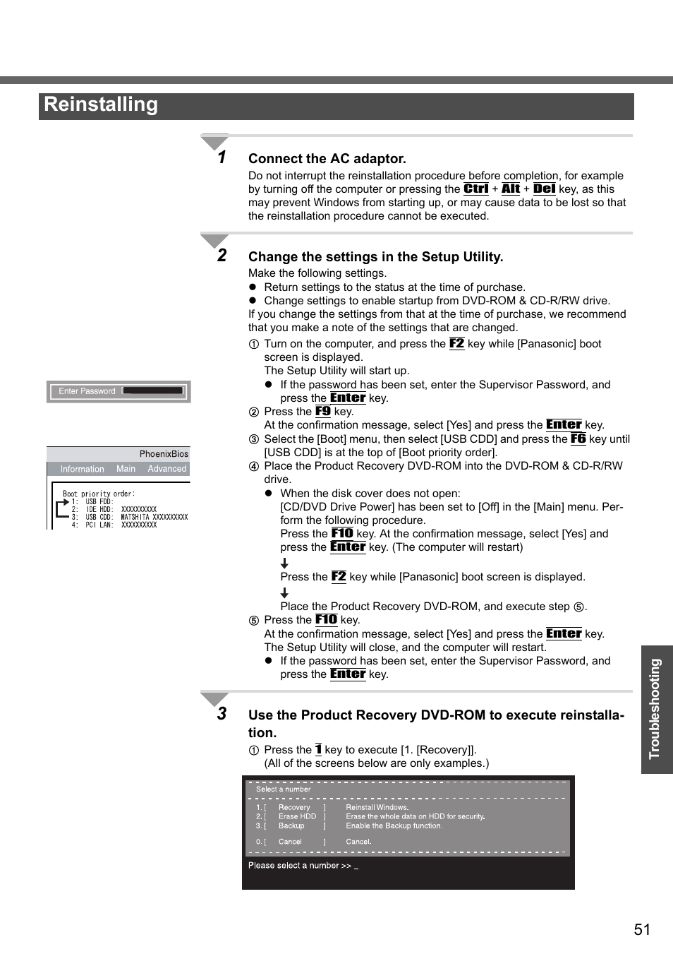 Reinstalling | Panasonic CF-W4 Series User Manual | Page 51 / 68