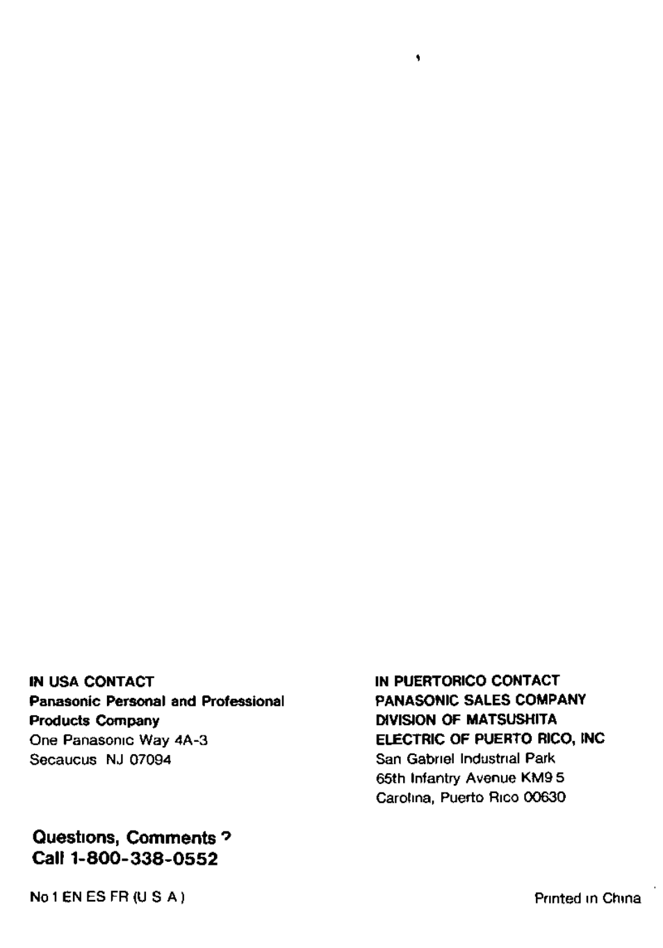 Panasonic ES726 User Manual | Page 22 / 22