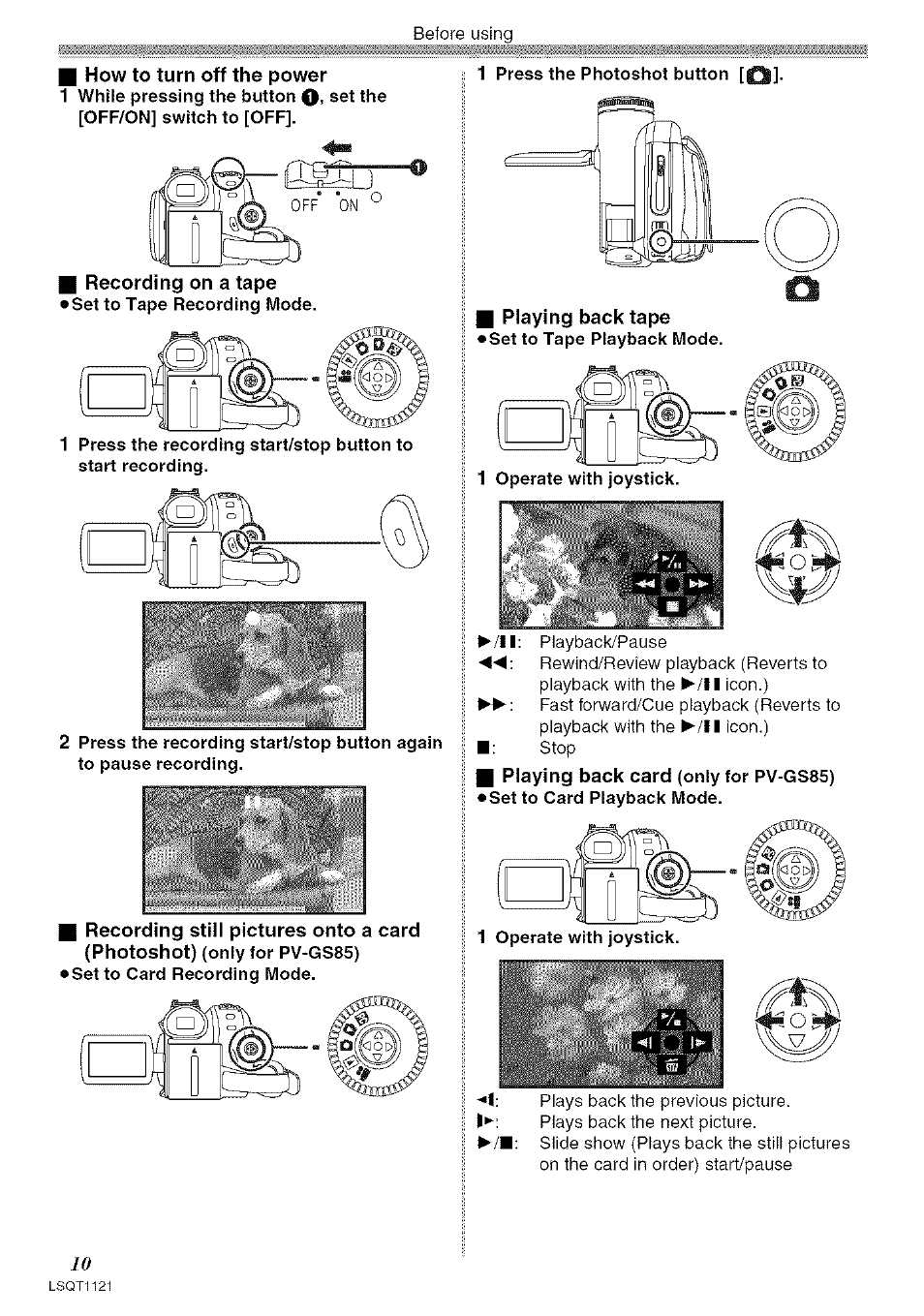 Panasonic PV-GS80 User Manual | Page 10 / 81