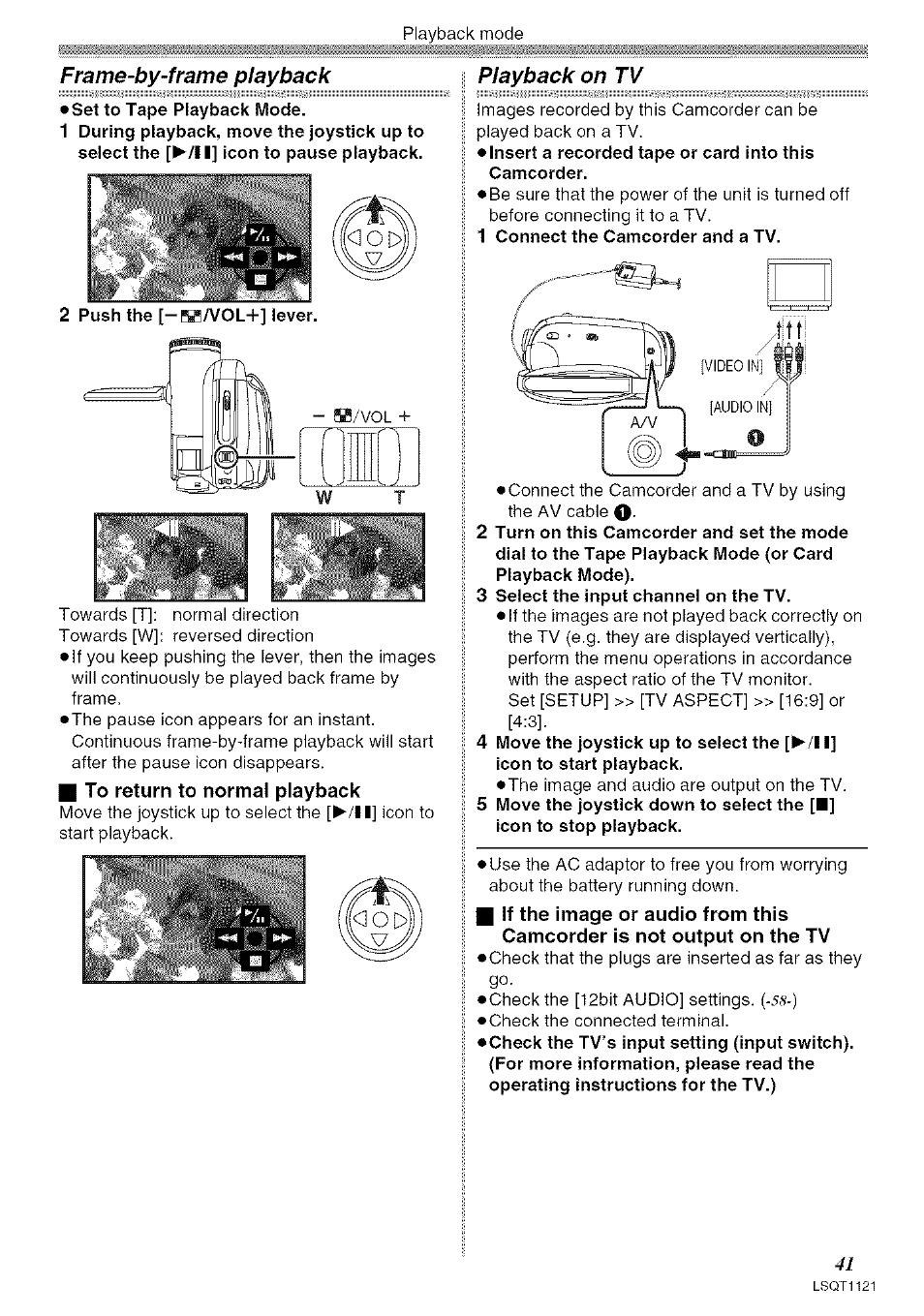 I to return to normal playback | Panasonic PV-GS80 User Manual | Page 41 / 81