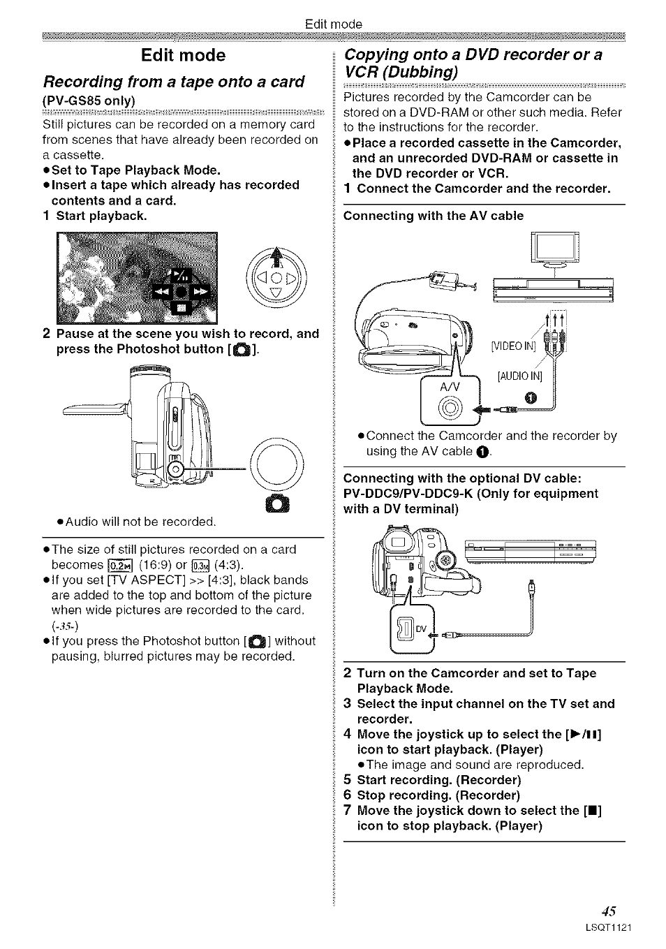 Panasonic PV-GS80 User Manual | Page 45 / 81