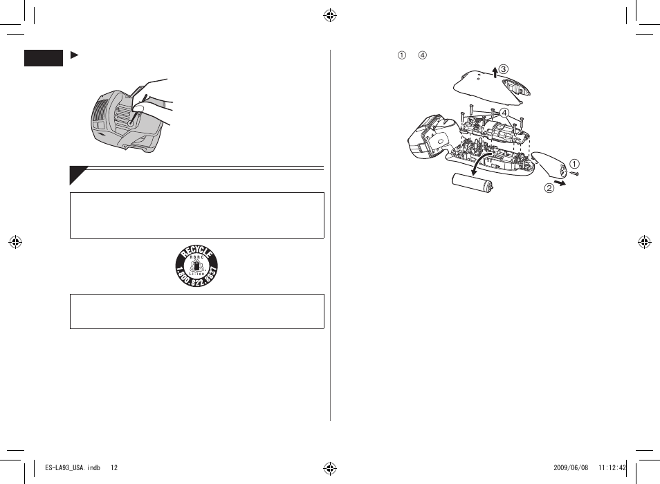 Panasonic ESLA93 User Manual | Page 12 / 36