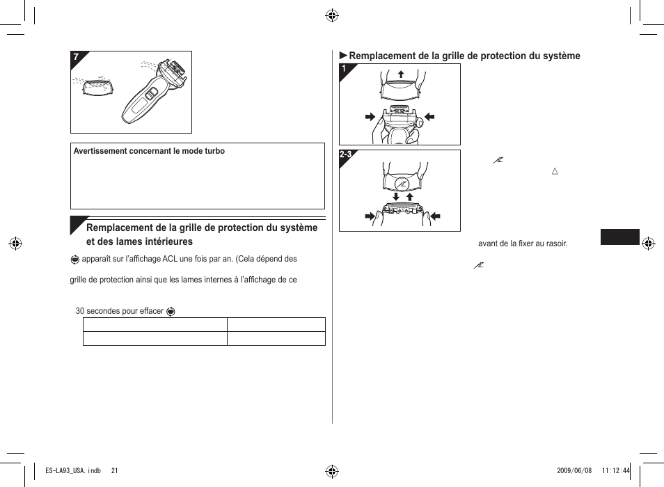 Panasonic ESLA93 User Manual | Page 21 / 36