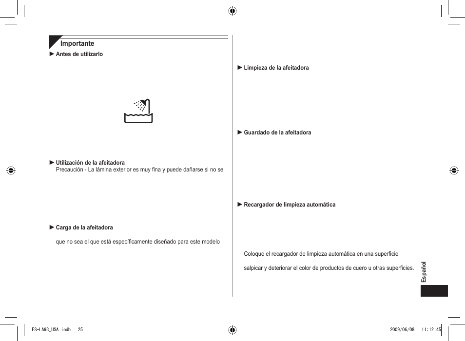 Panasonic ESLA93 User Manual | Page 25 / 36