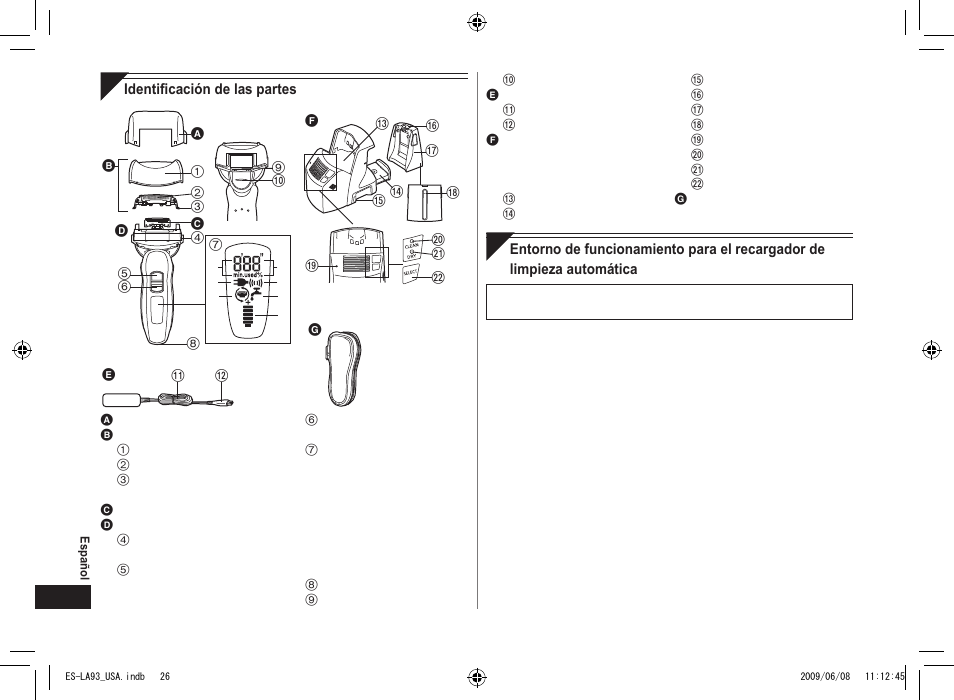 Panasonic ESLA93 User Manual | Page 26 / 36