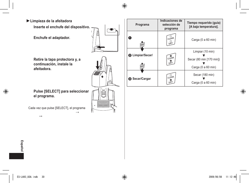Panasonic ESLA93 User Manual | Page 30 / 36