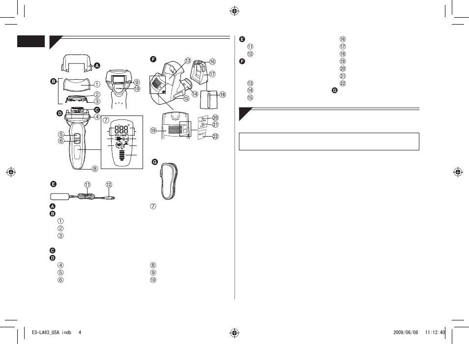 Panasonic ESLA93 User Manual | Page 4 / 36