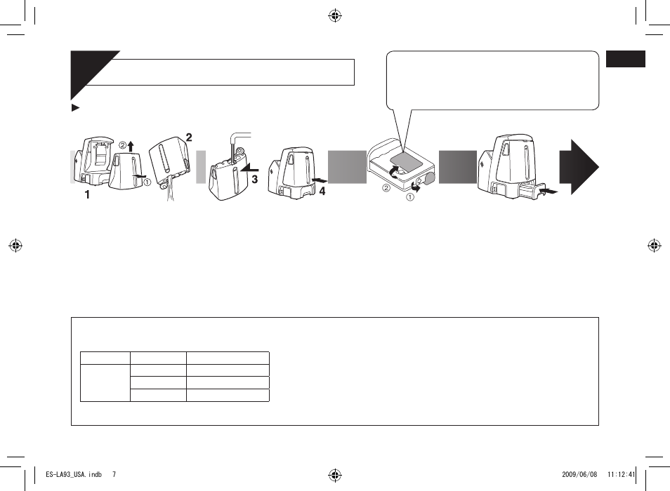 Panasonic ESLA93 User Manual | Page 7 / 36