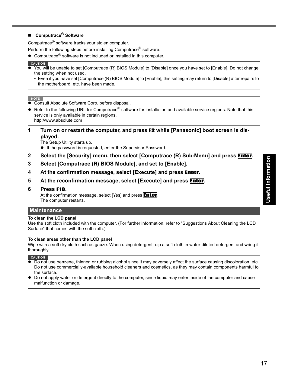 Panasonic CF-74 User Manual | Page 17 / 40