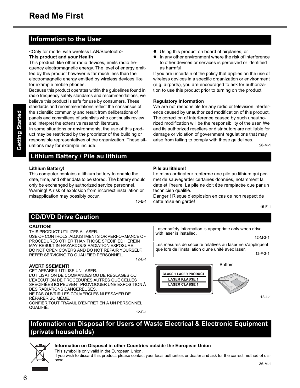 Read me first | Panasonic CF-74 User Manual | Page 6 / 40