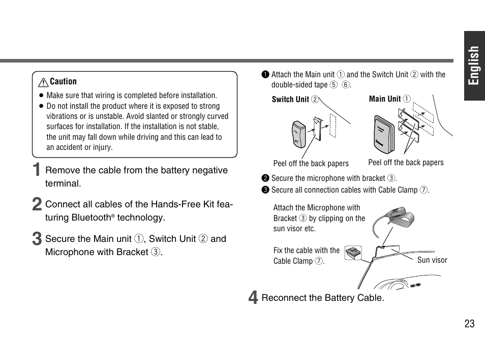 English | Panasonic CY-BT100U User Manual | Page 23 / 92