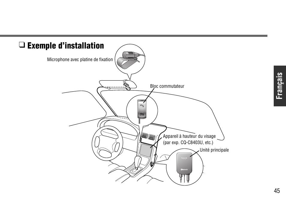 Exemple d’installation, Français | Panasonic CY-BT100U User Manual | Page 45 / 92