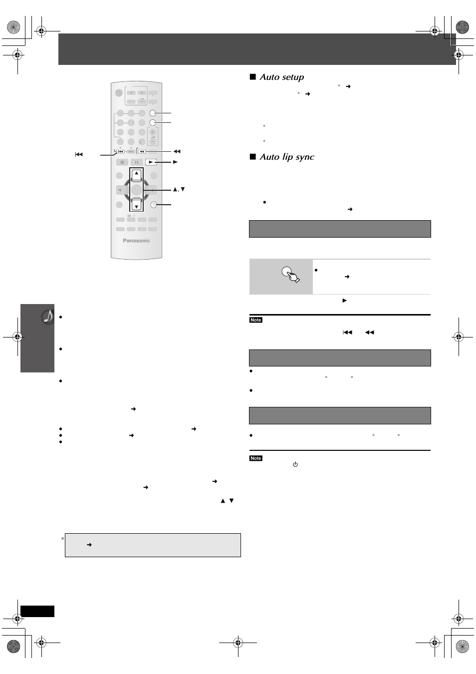Other operations, Using the viera link “hdavi control, Using the viera link | Hdavi control, Auto setup, Auto lip sync, One touch play, Auto input switching power off link, Usi n g the vi era li nk | Panasonic SC-PT665 User Manual | Page 24 / 72