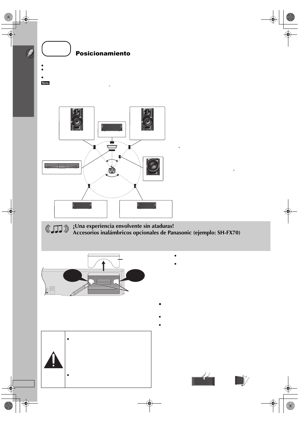 Paso, Posicionamiento, Instalació n sencilla | Panasonic SC-PT665 User Manual | Page 42 / 72