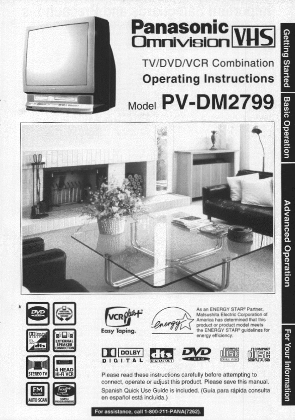 Panasonic OMNIVISION PV-DM2799 User Manual | 68 pages