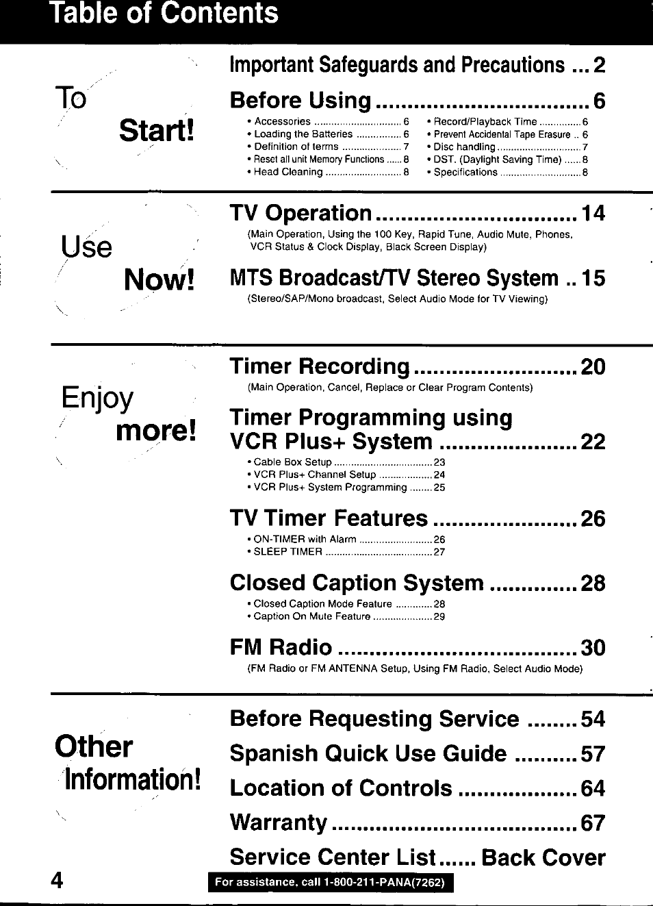 Panasonic OMNIVISION PV-DM2799 User Manual | Page 4 / 68