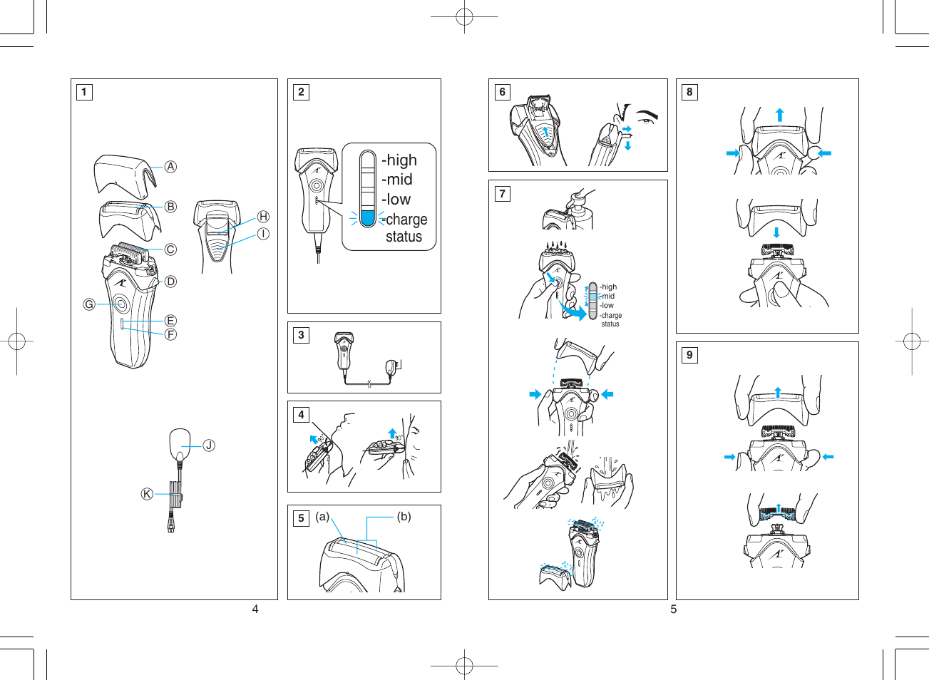 High -mid -low -charge status | Panasonic ES8807 User Manual | Page 3 / 11