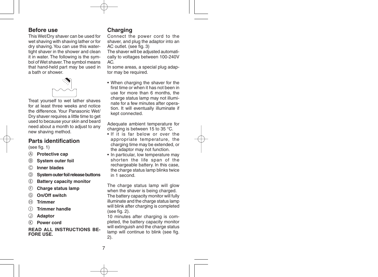 English | Panasonic ES8807 User Manual | Page 5 / 11