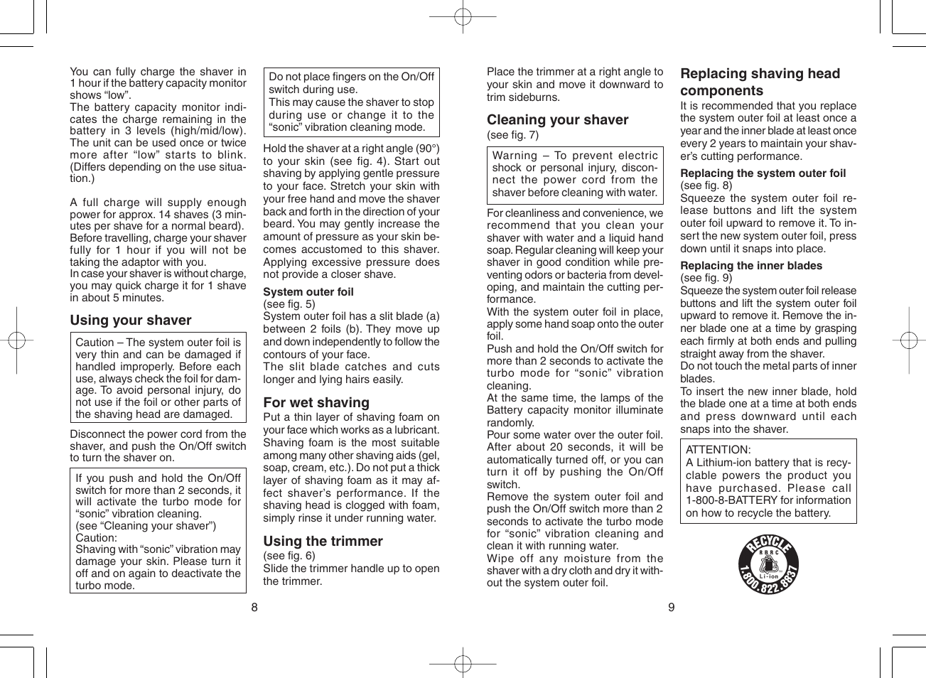 Panasonic ES8807 User Manual | Page 6 / 11