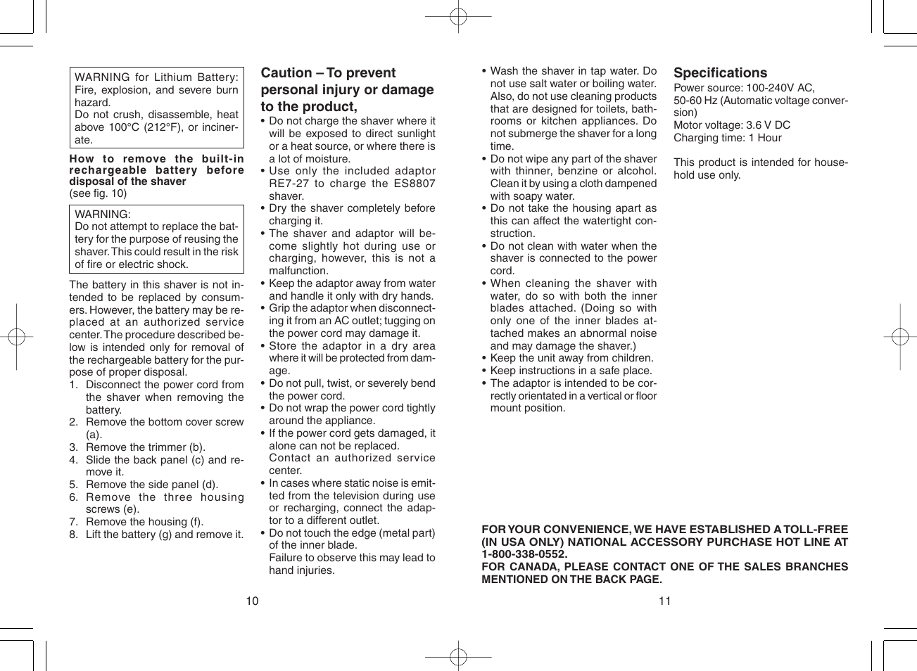 Panasonic ES8807 User Manual | Page 7 / 11