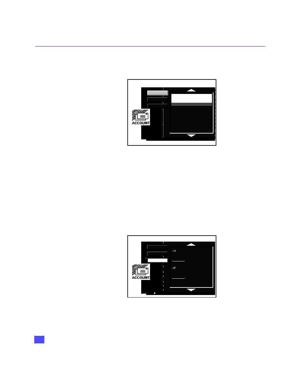 Oller, Uide, Account : past purchase screen | Account : message screen | Panasonic TZ-DRD100 User Manual | Page 57 / 69