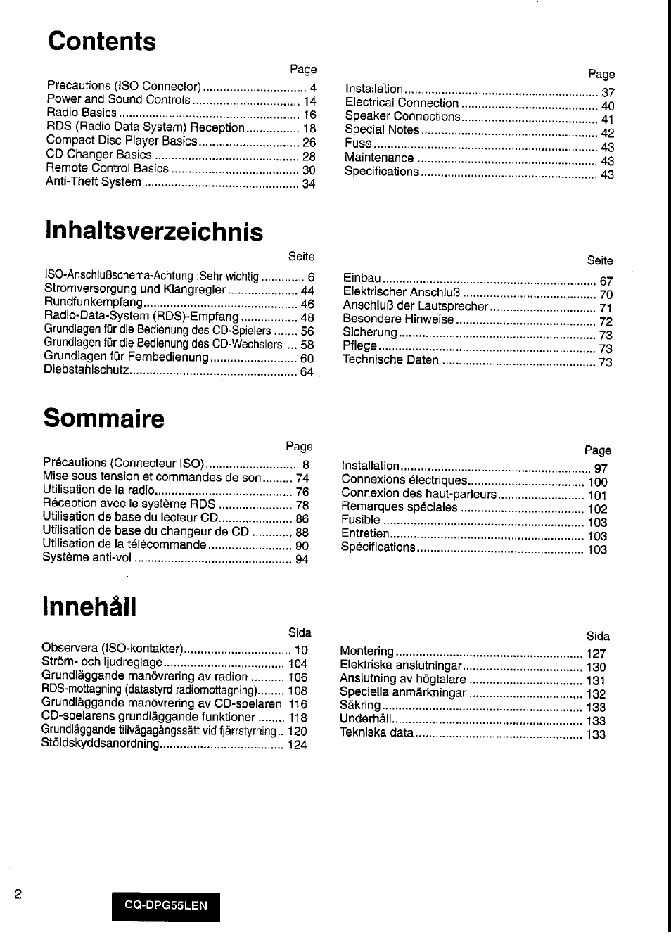 Panasonic cq-dpg55len User Manual | Page 2 / 43
