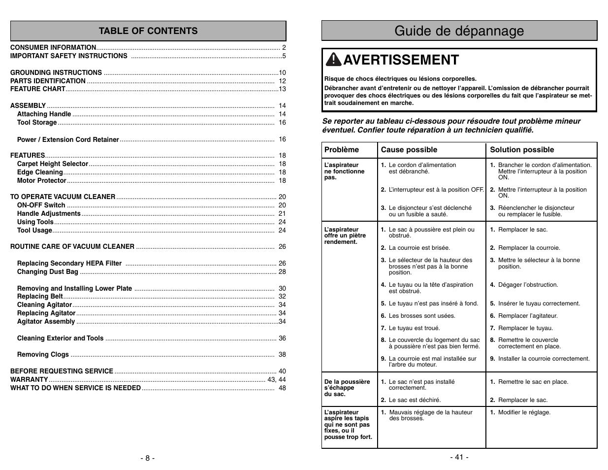 Panasonic MC-GG283 User Manual | Page 41 / 48