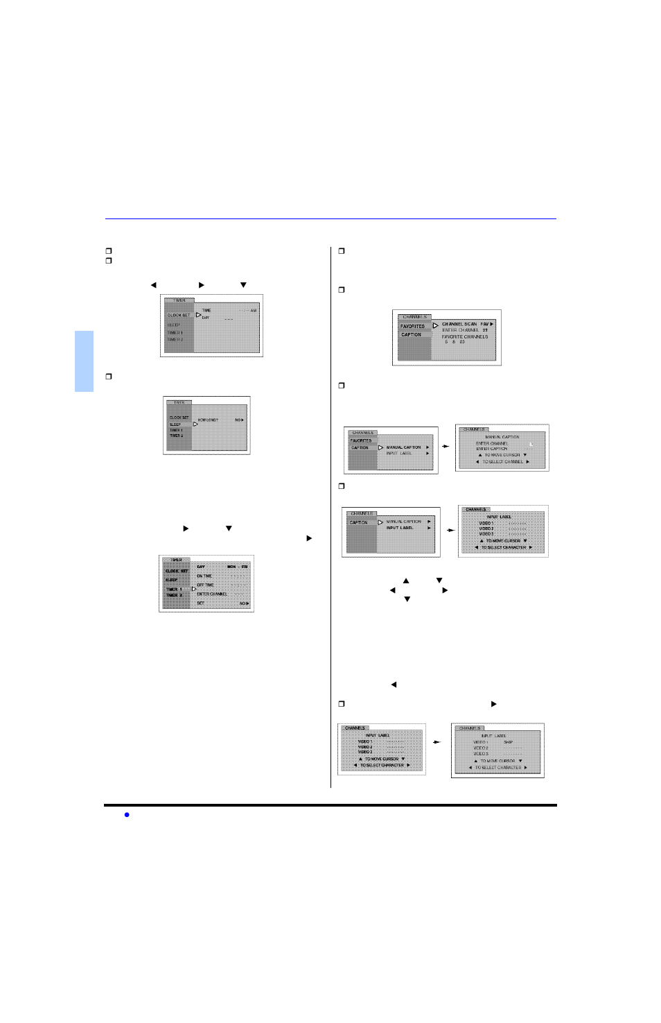 Timer, Channels | Panasonic CT-27E13-1 User Manual | Page 14 / 64