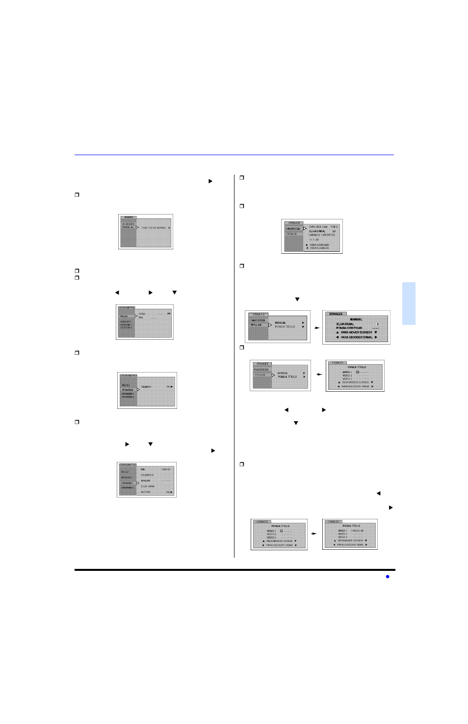 Cronometro, Canales | Panasonic CT-27E13-1 User Manual | Page 33 / 64