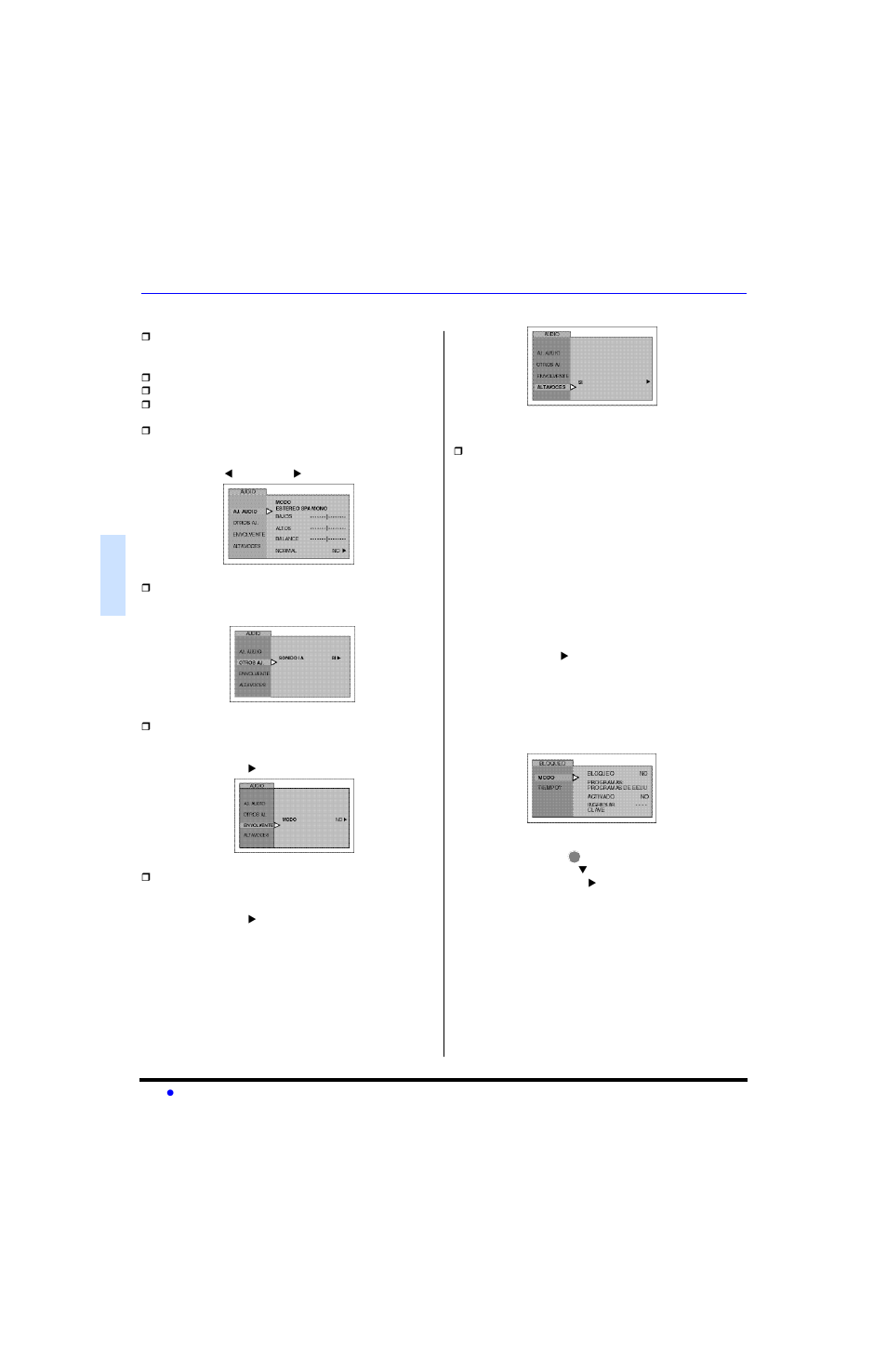 Audio, Bloqueo | Panasonic CT-27E13-1 User Manual | Page 34 / 64