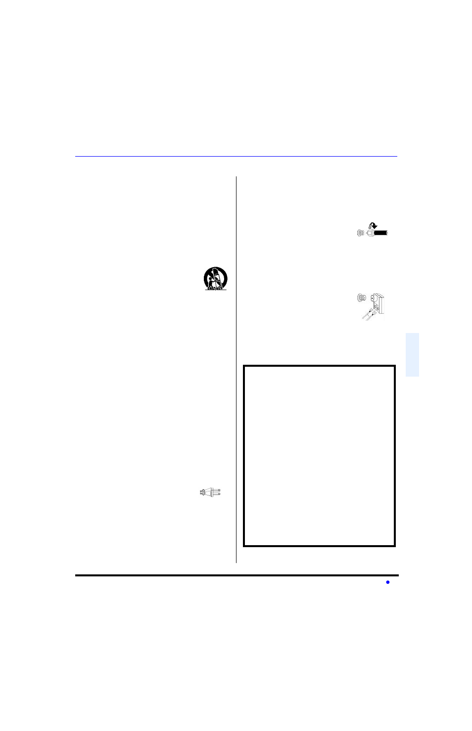 Installation, Emplacement du televiseur, Branchement de sources auxiliaires | Cordon d'alimentation, Cable / antenne | Panasonic CT-27E13-1 User Manual | Page 43 / 64