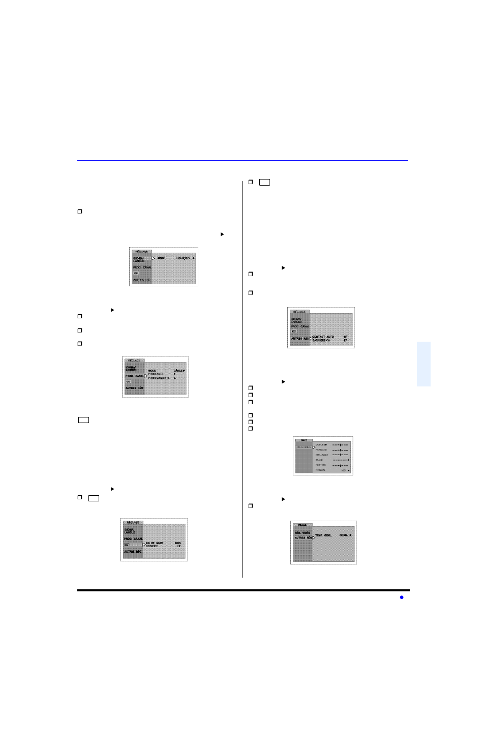Fonctionnement avec menus a icones, Reglage, Image | Fonctionnement avec menus à icônes | Panasonic CT-27E13-1 User Manual | Page 51 / 64